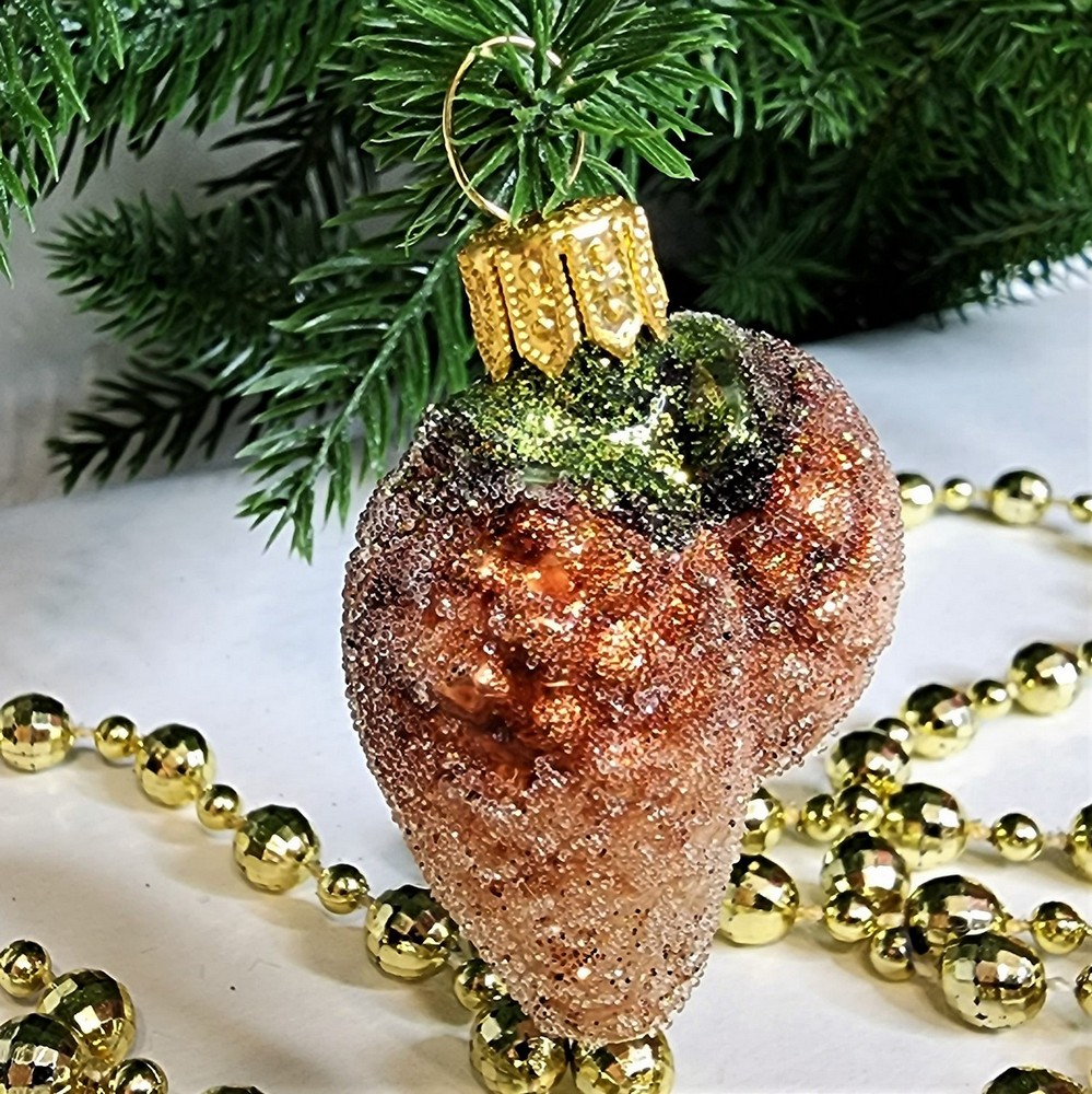 фото Стеклянная елочная игрушка Шишки малые