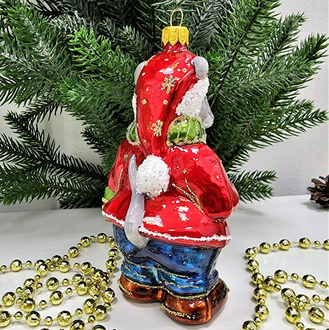 фото Стеклянная елочная игрушка Большая мышь