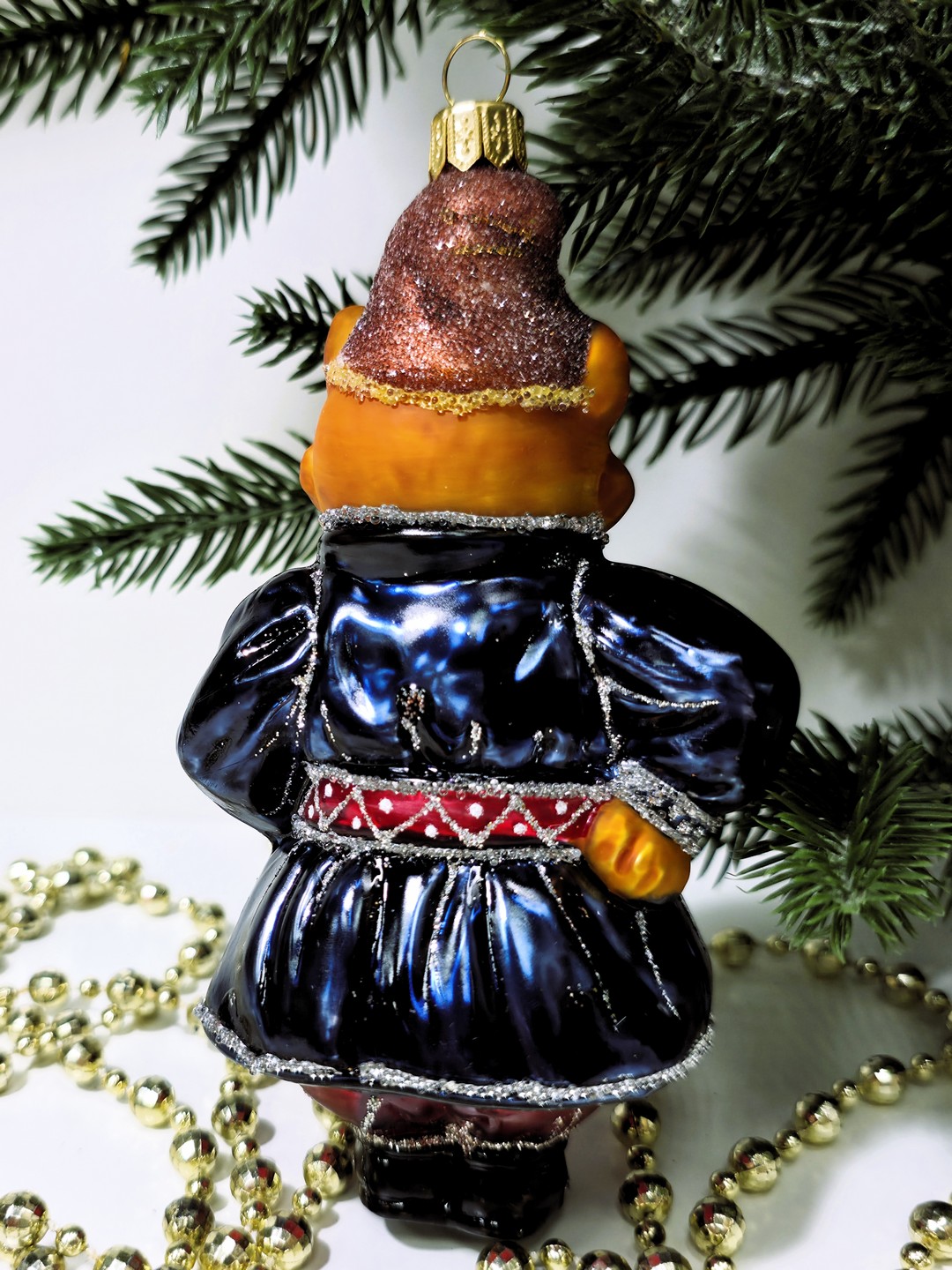 фото Стеклянная елочная игрушка Котофей