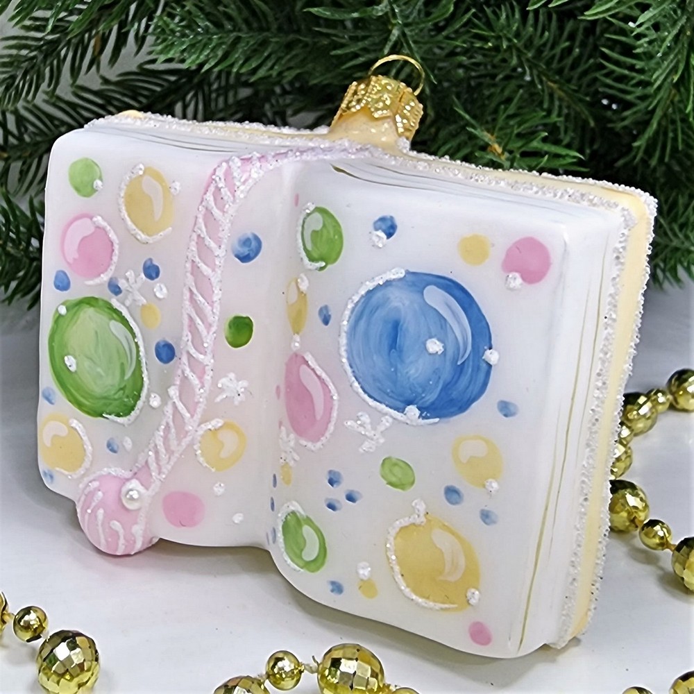 фото Стеклянная елочная игрушка Книжка детская