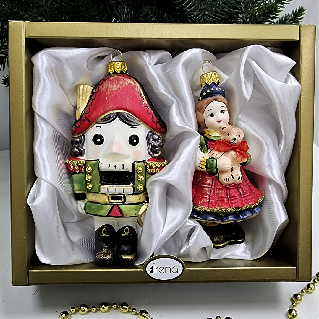 фото Набор ёлочных игрушек Щелкунчик и девочка Мэри винтаж