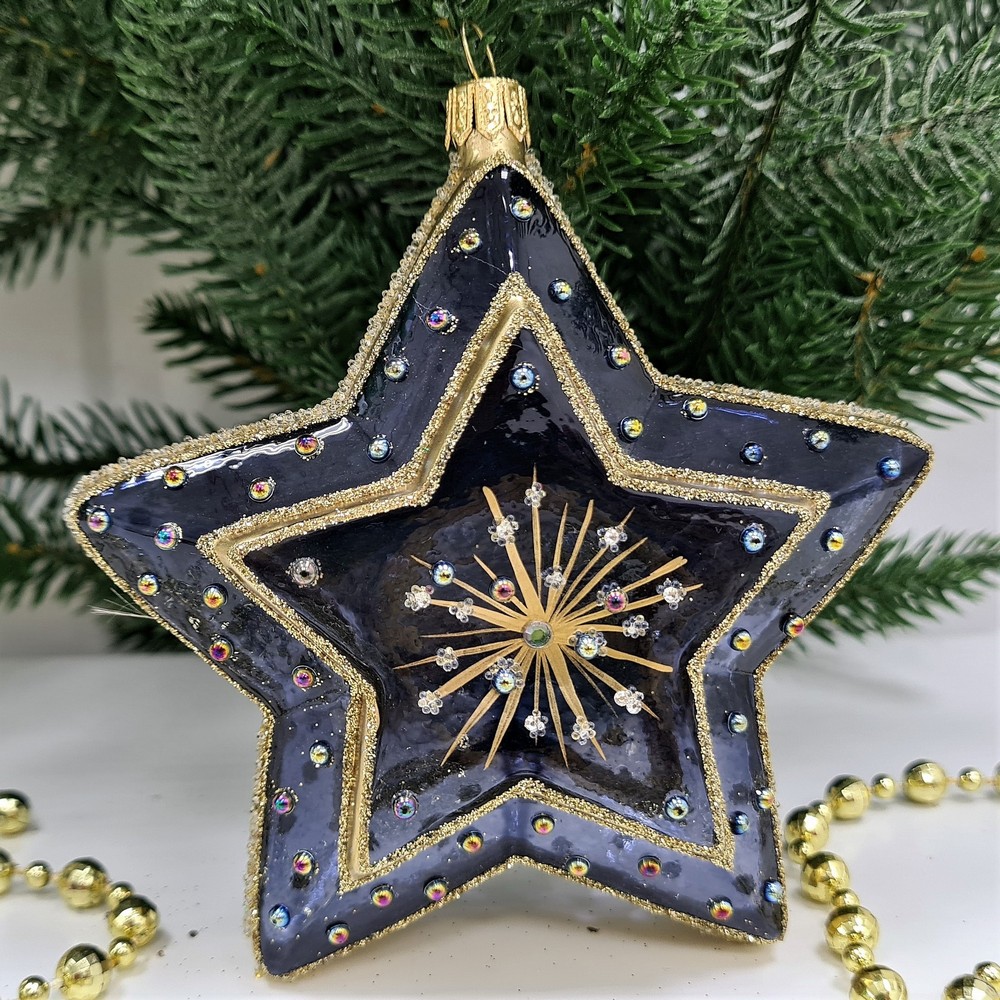 фото Стеклянная елочная игрушка Звезда-5