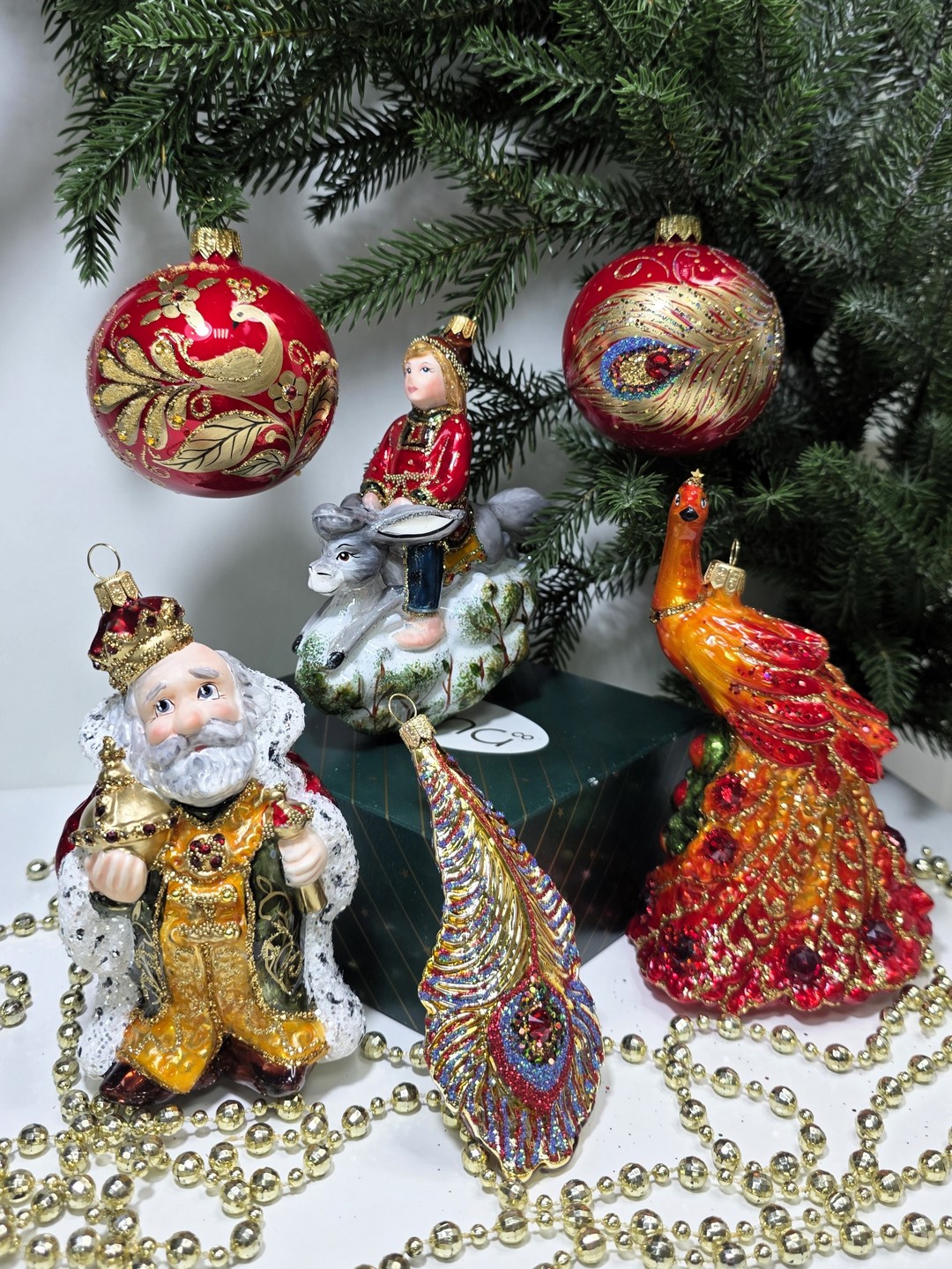 фото Набор стеклянных ёлочных игрушек Irena-Co Жар Птица