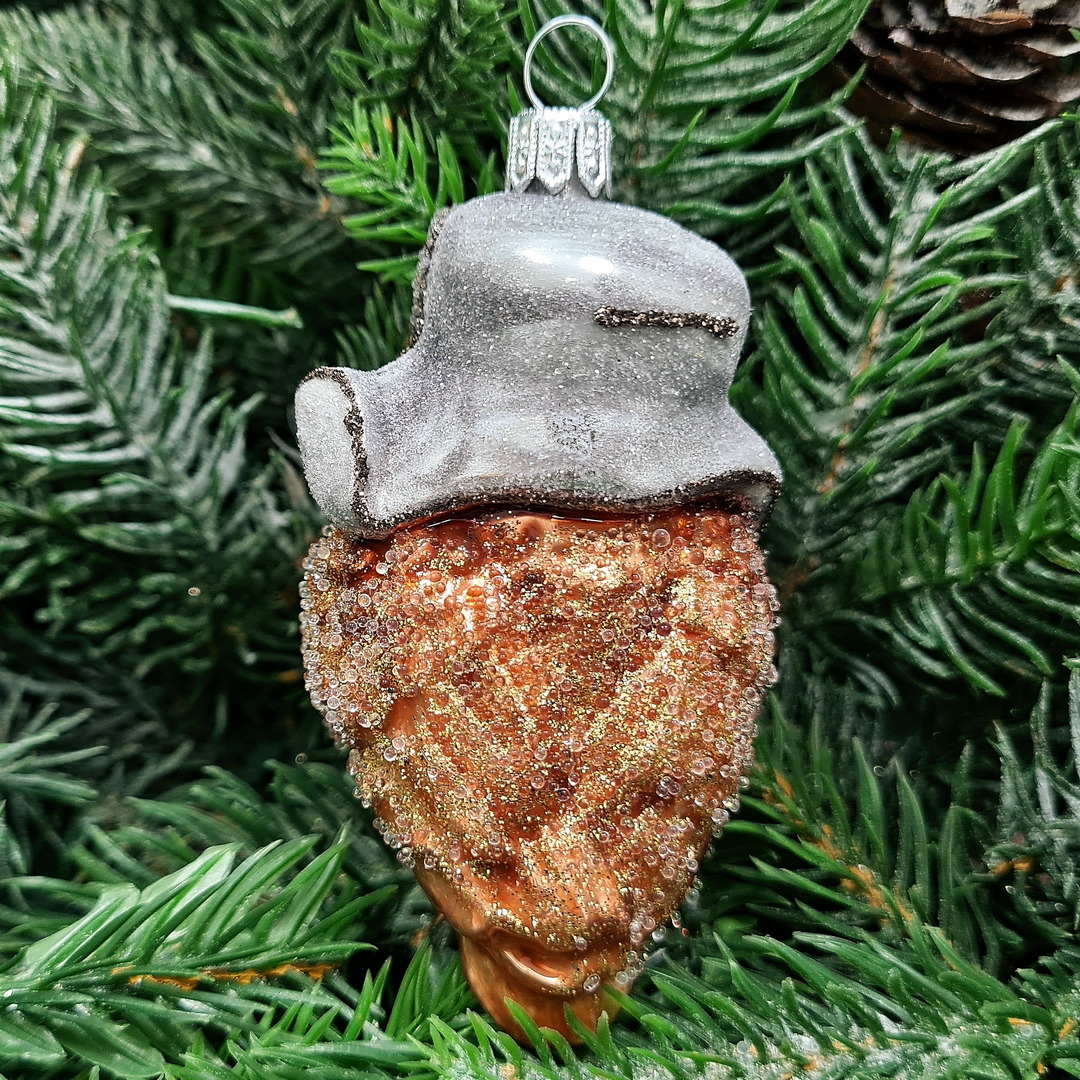 фото Стеклянная елочная игрушка Сова в ушанке-3