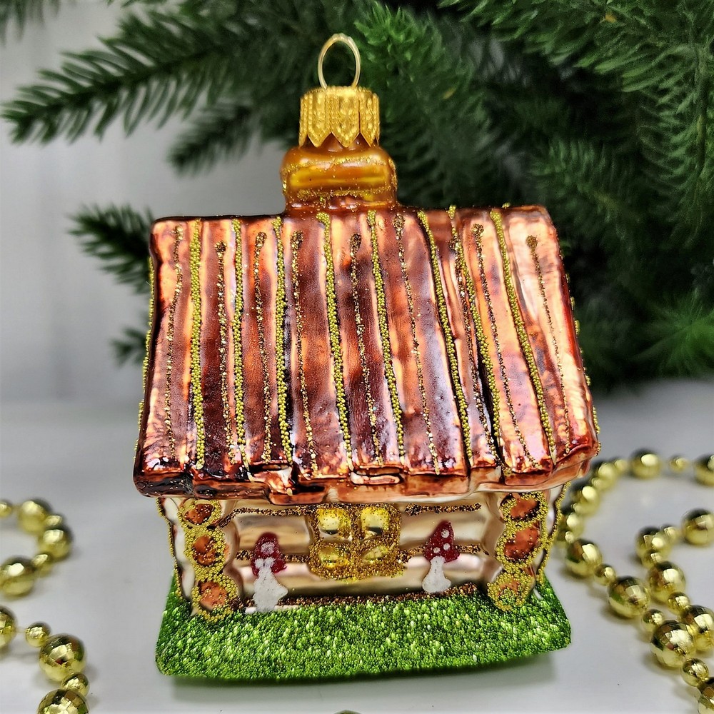 фото Стеклянная елочная игрушка Домик