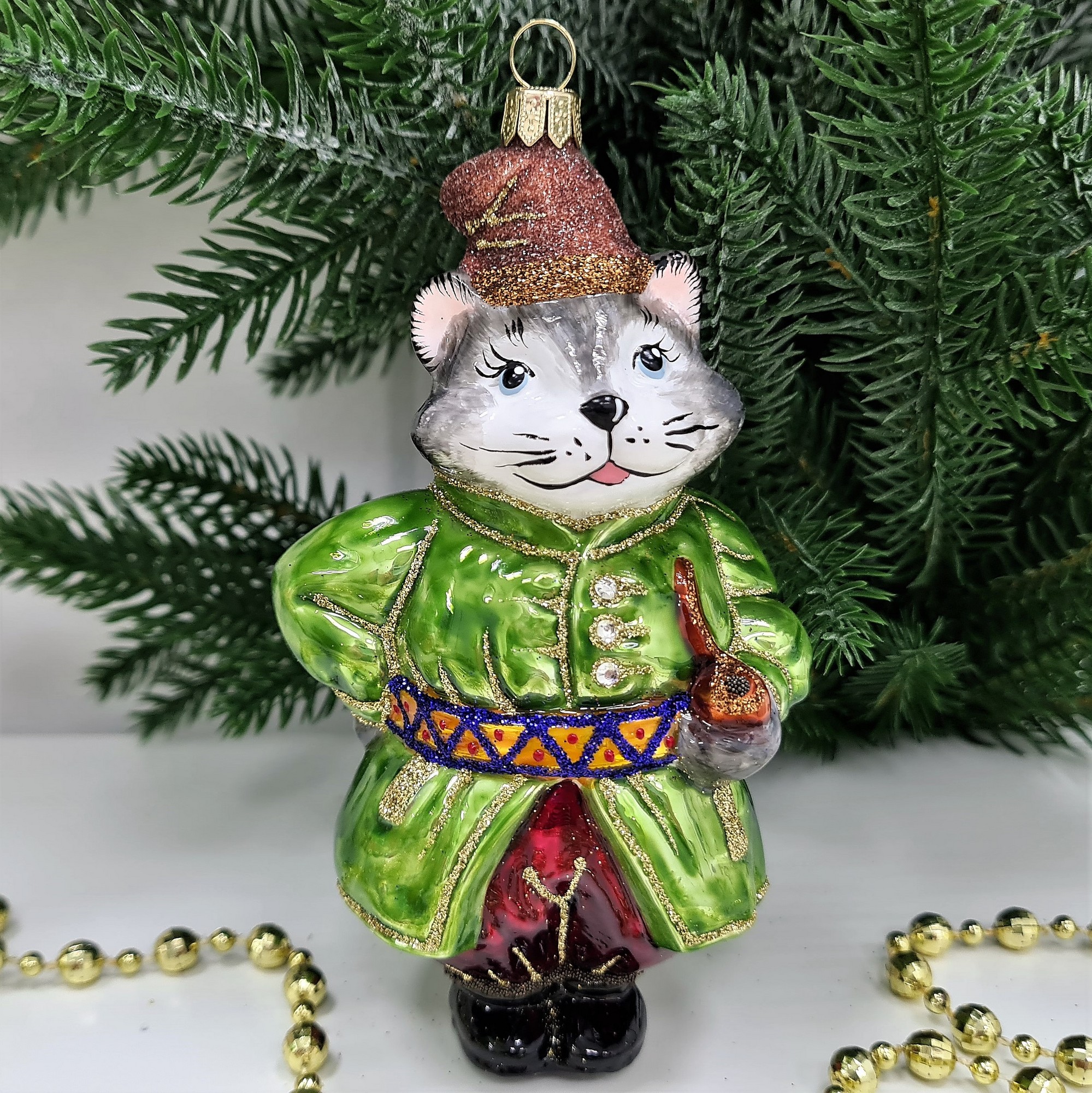 фото Irena-Co елочная игрушка, стекло Котофей