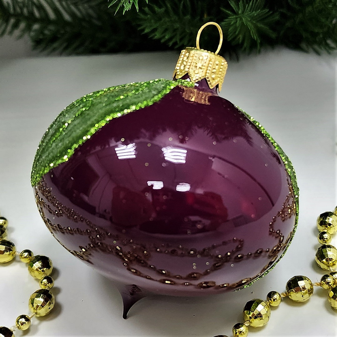 фото Стеклянная елочная игрушка Свекла