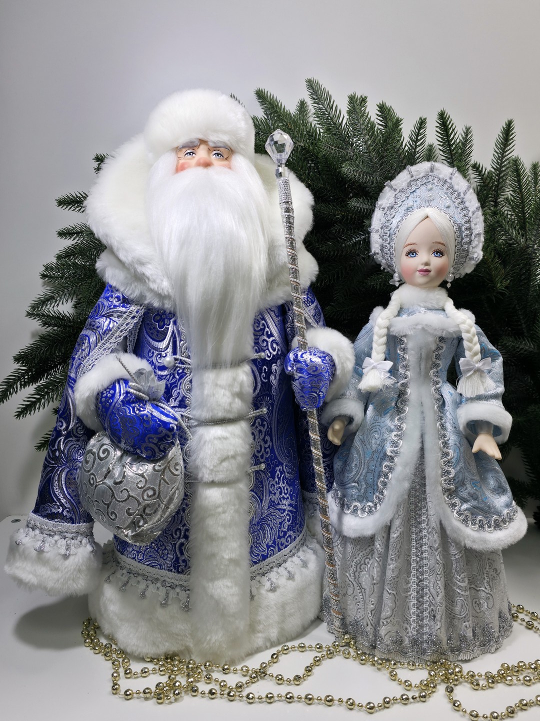 фото Набор Дед Мороз 50 см и Снегурочка 47 см №125