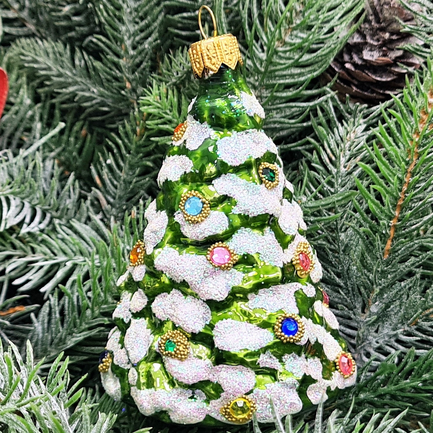 фото Стеклянная елочная игрушка Елочка