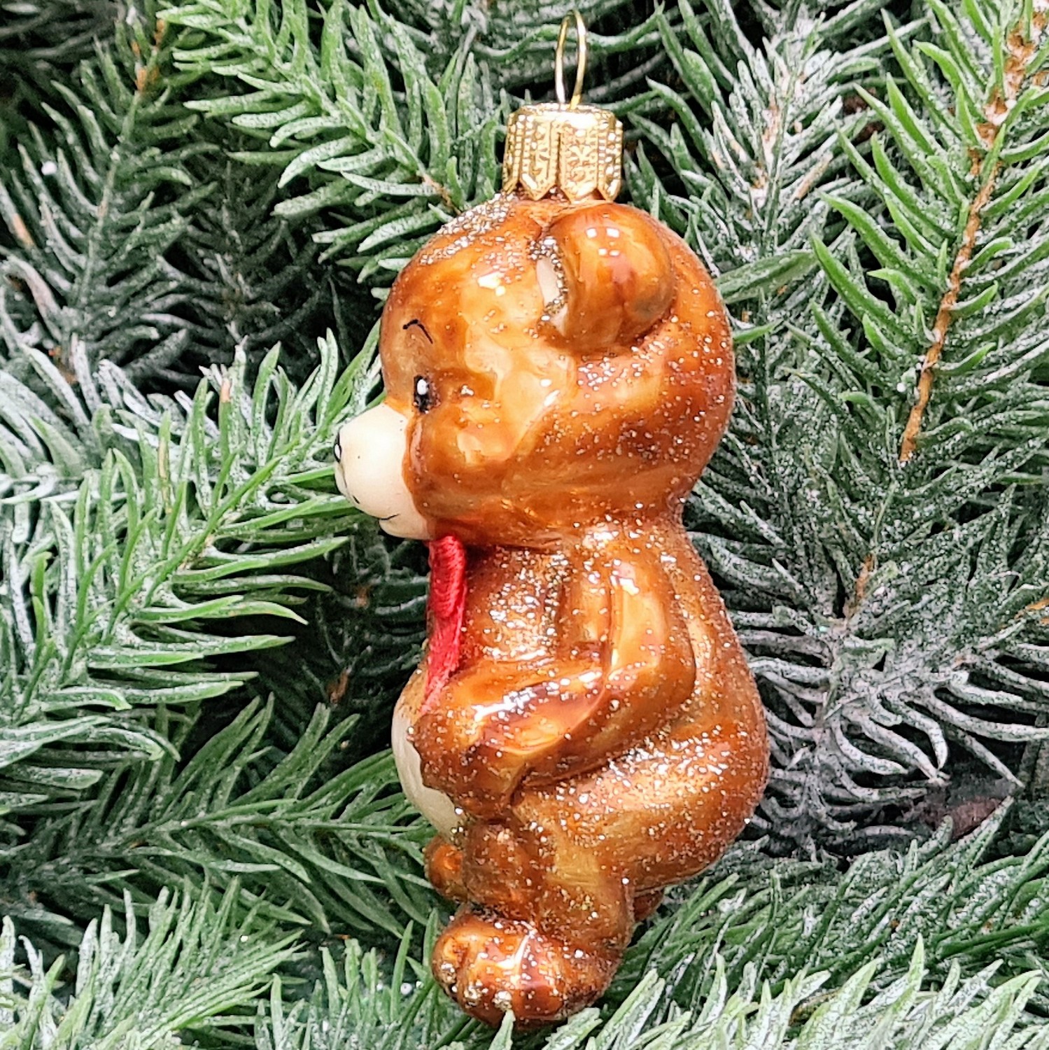 фото Стеклянная елочная игрушка Мишутка