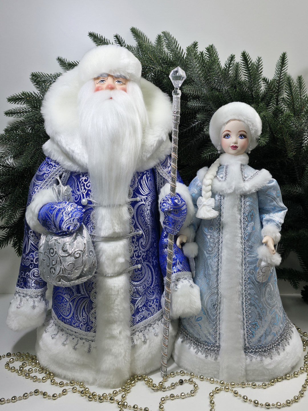 фото Набор Дед Мороз 50 см и Снегурочка 47 см №135