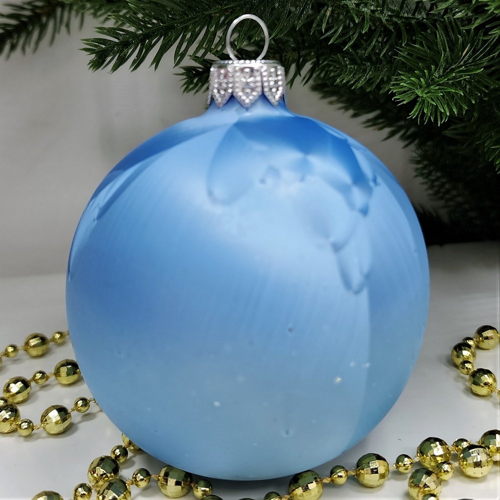 фото Стеклянный ёлочный шар Irena-Co 80 мм №3