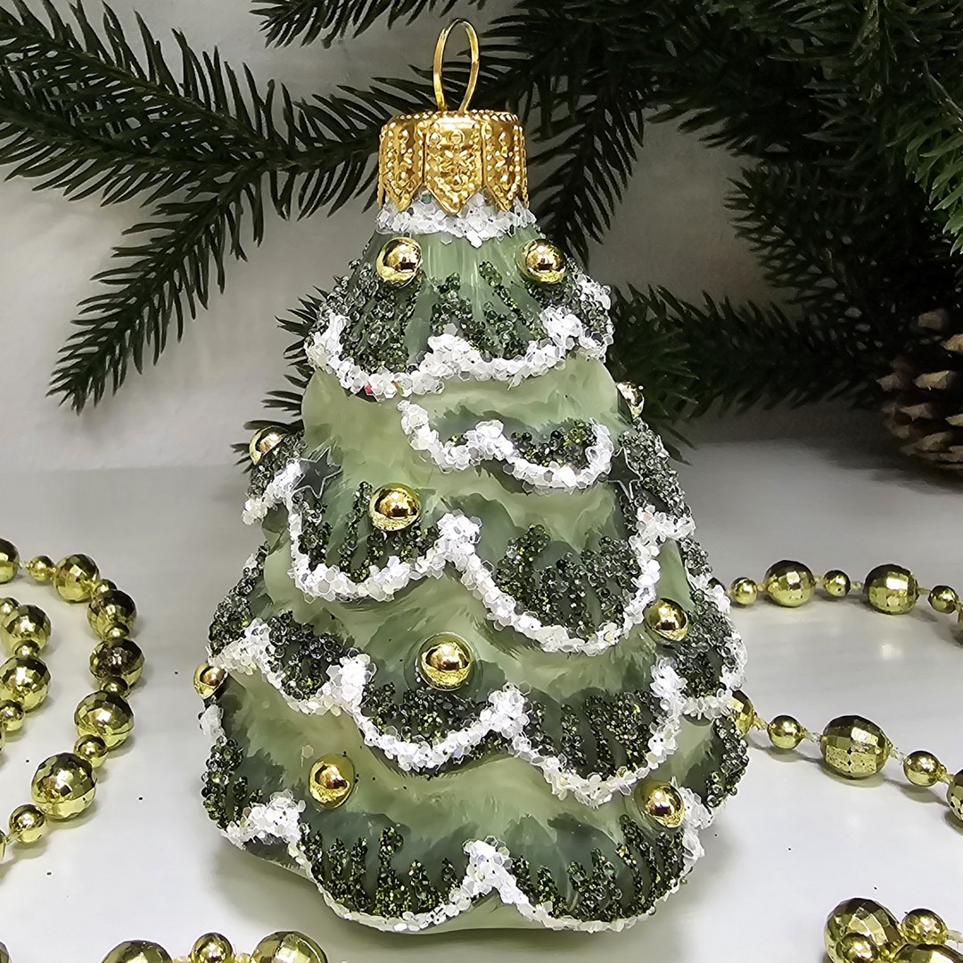 фото Стеклянная елочная игрушка Ёлочка