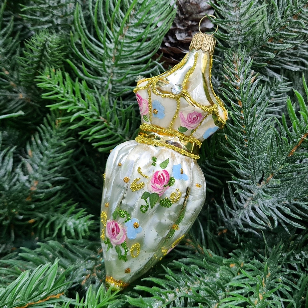 фото Стеклянная елочная игрушка Зонтик Версаль