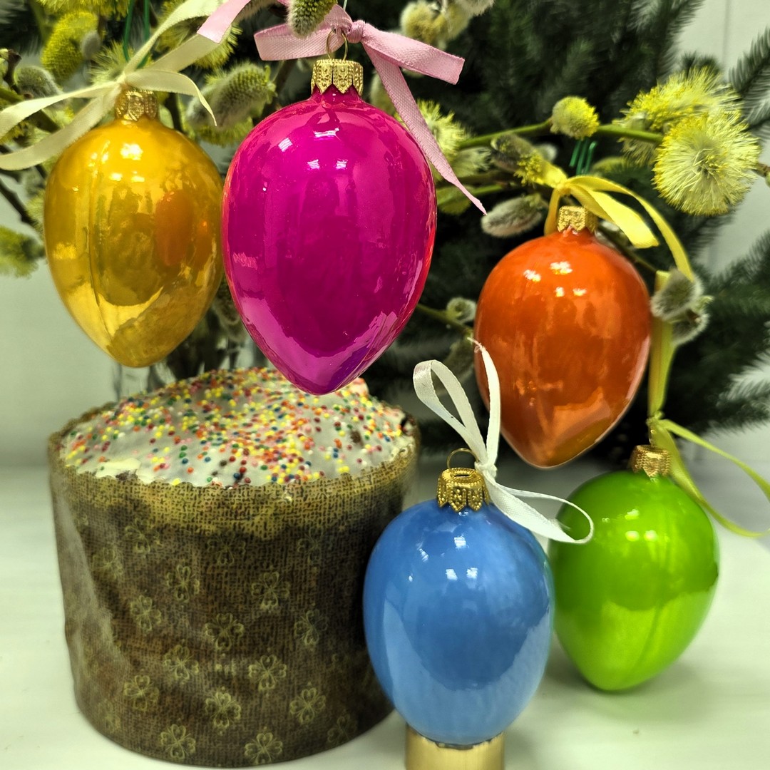 фото Набор стеклянных ёлочных игрушек Irena-Co Пасхальные яйца