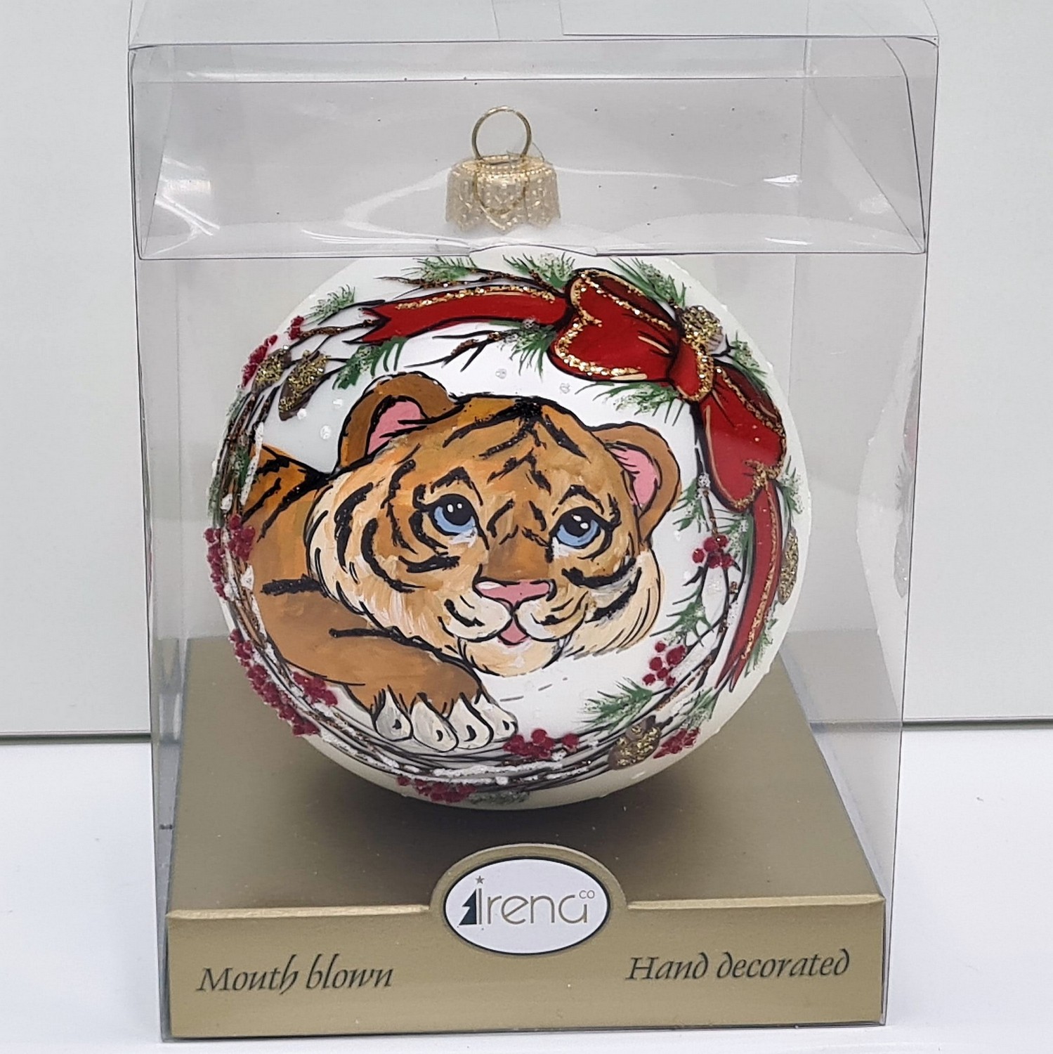 фото Стеклянный ёлочный шар Irena-Co 100 мм №60