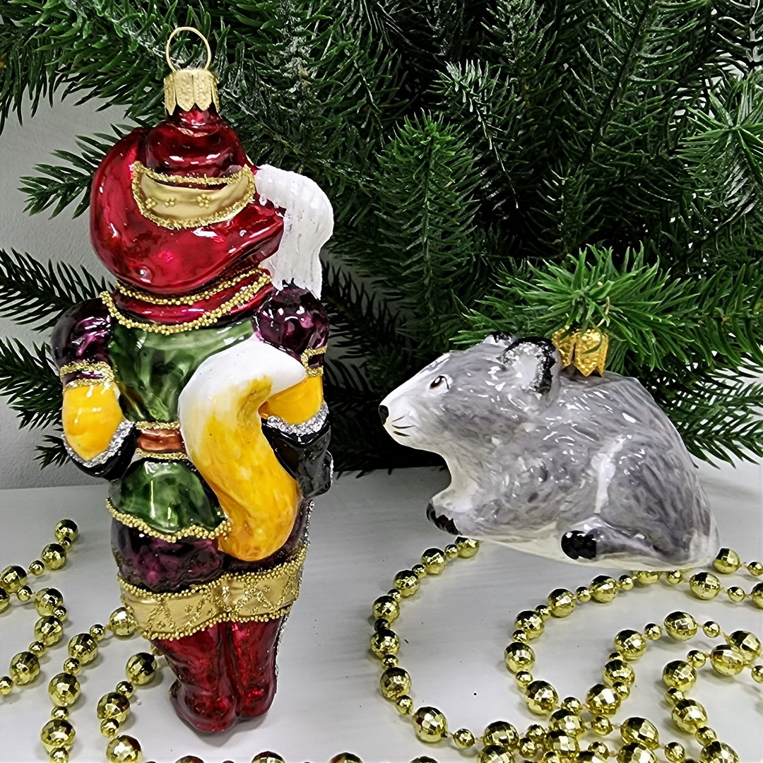 фото Набор ёлочных игрушек Кот в сапогах и мышонок