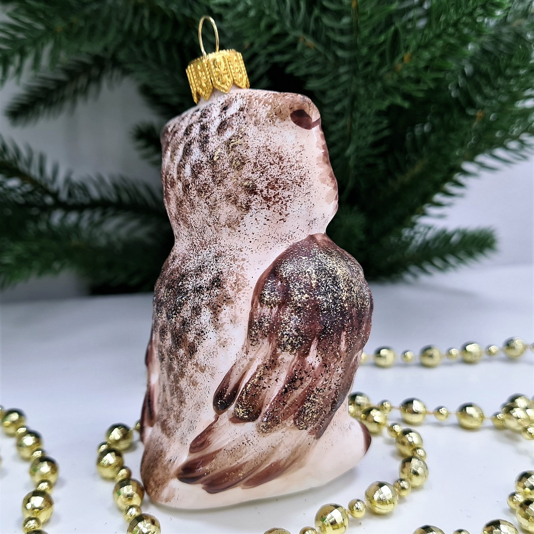 фото Стеклянная елочная игрушка Сова винтаж