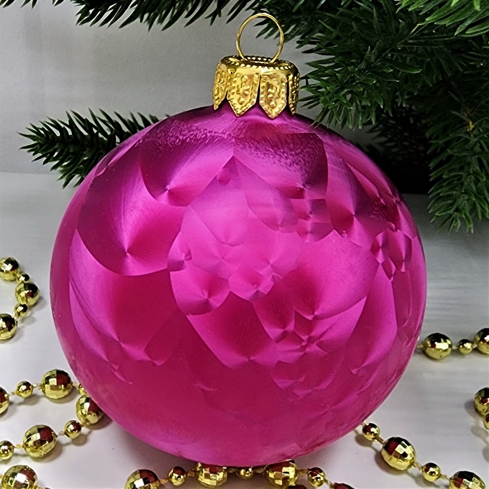 фото Стеклянный шар 80 мм Морозко бордо