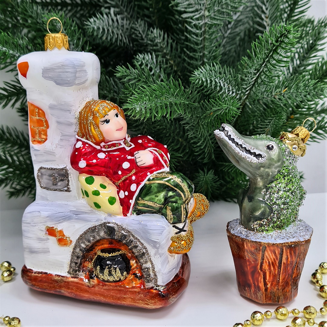 фото Набор ёлочных игрушек Емеля на печке и щука