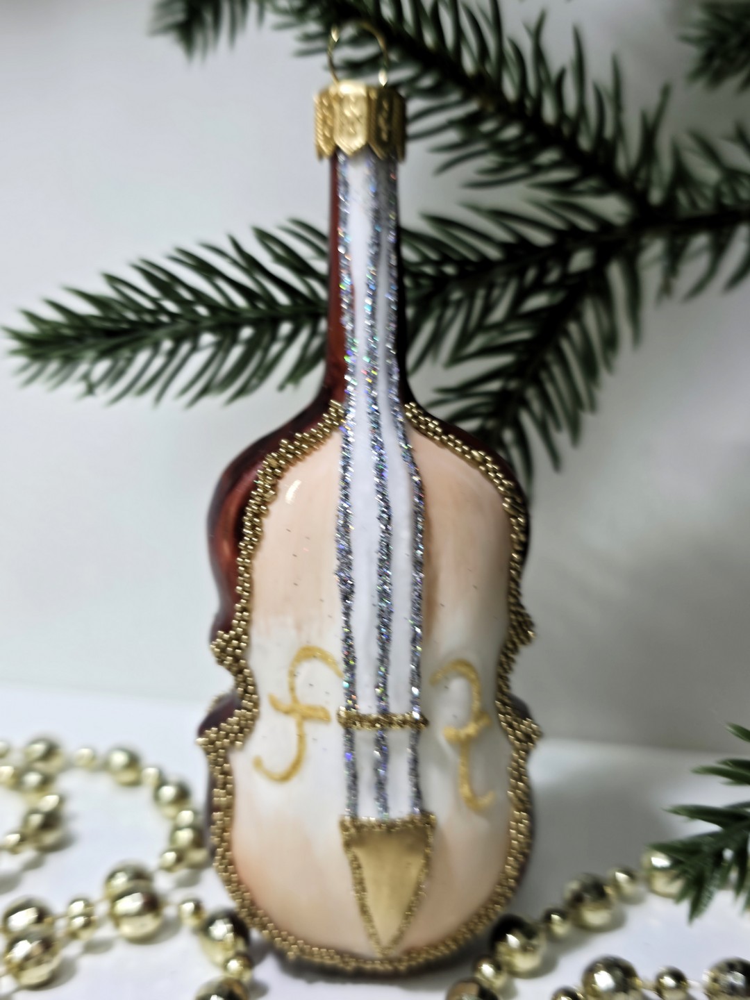 фото Стеклянная елочная игрушка Скрипка