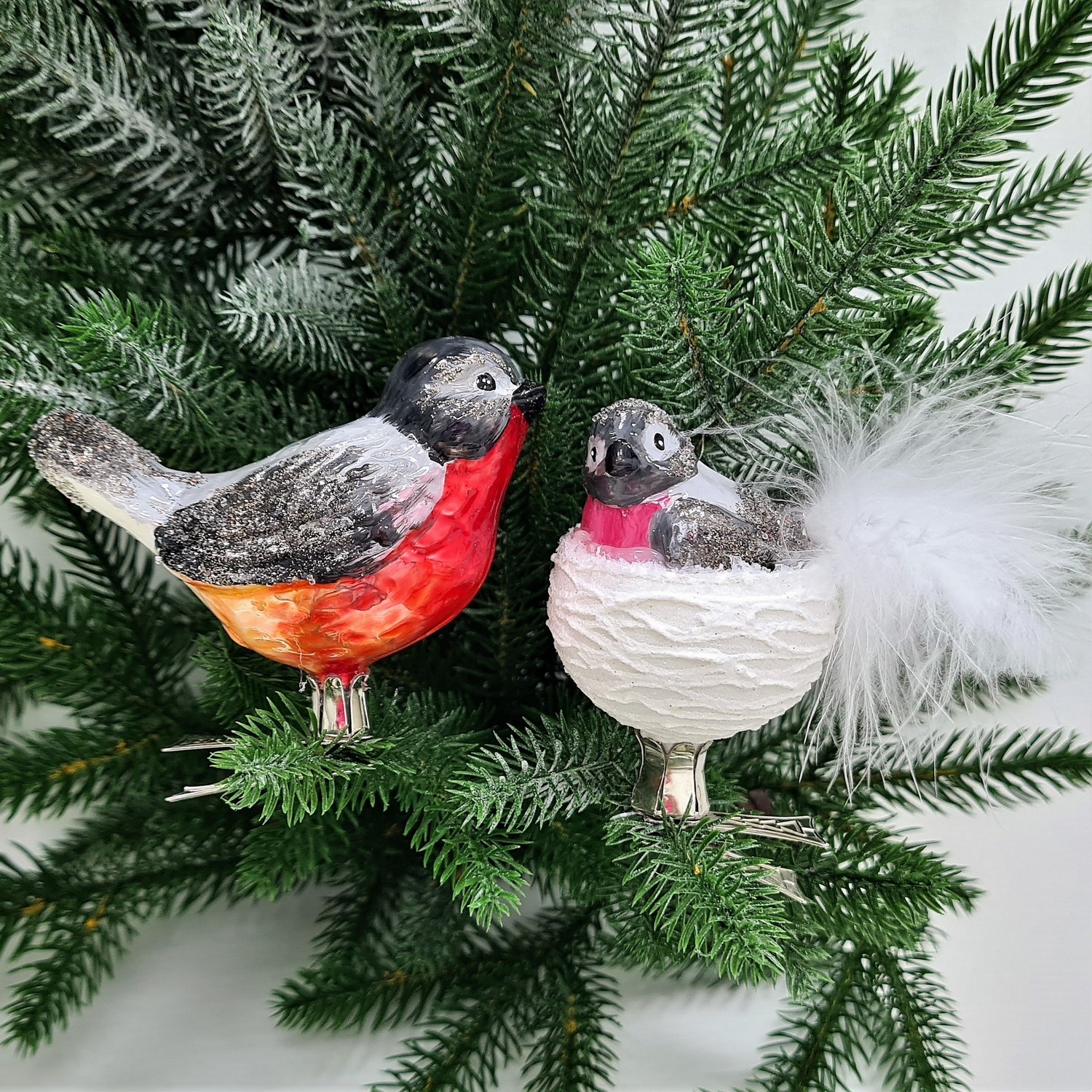 фото Набор ёлочных игрушек Две птички Снегири