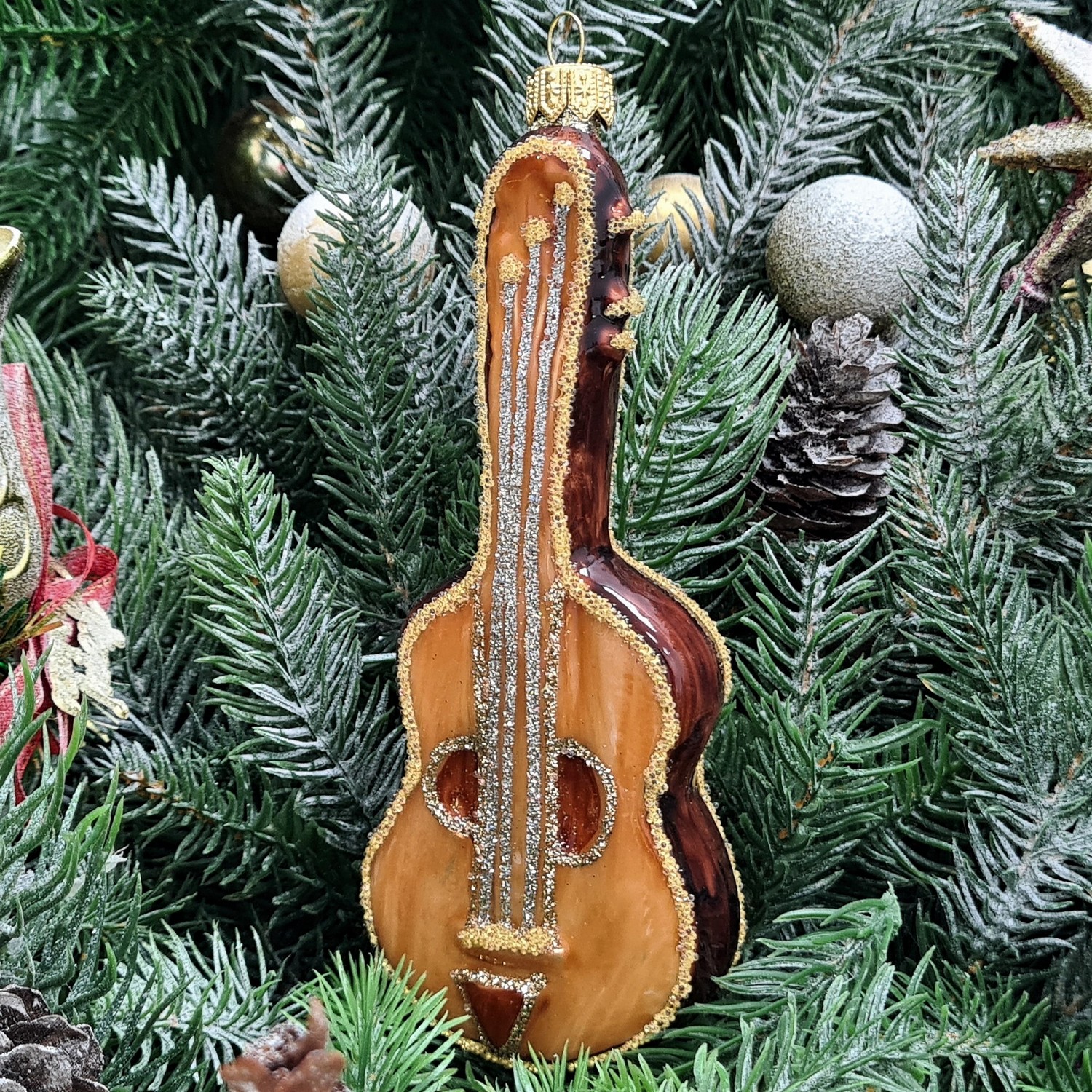 фото Стеклянная елочная игрушка Гитара