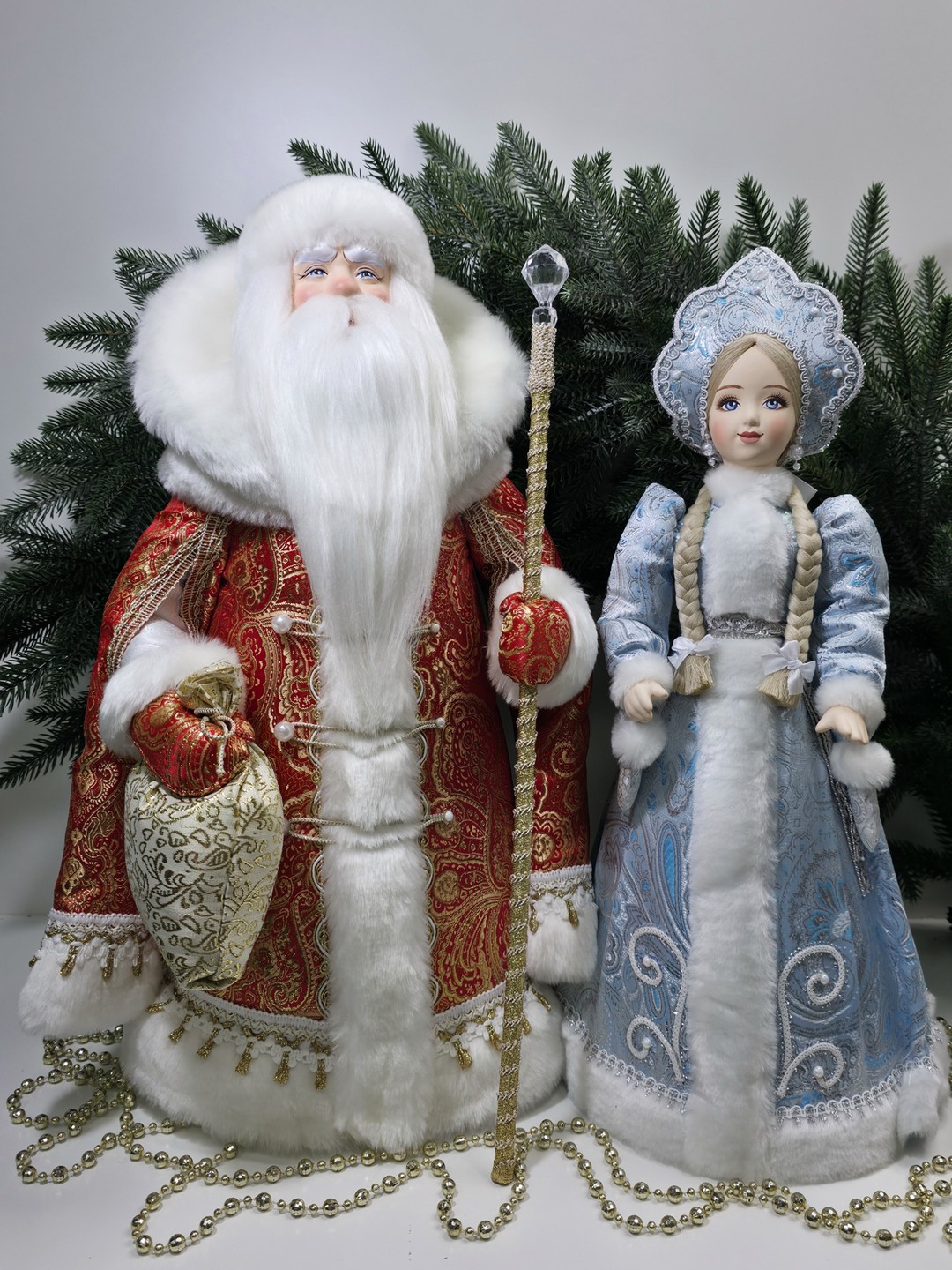 фото Набор Дед Мороз 50 см и Снегурочка 47 см №139