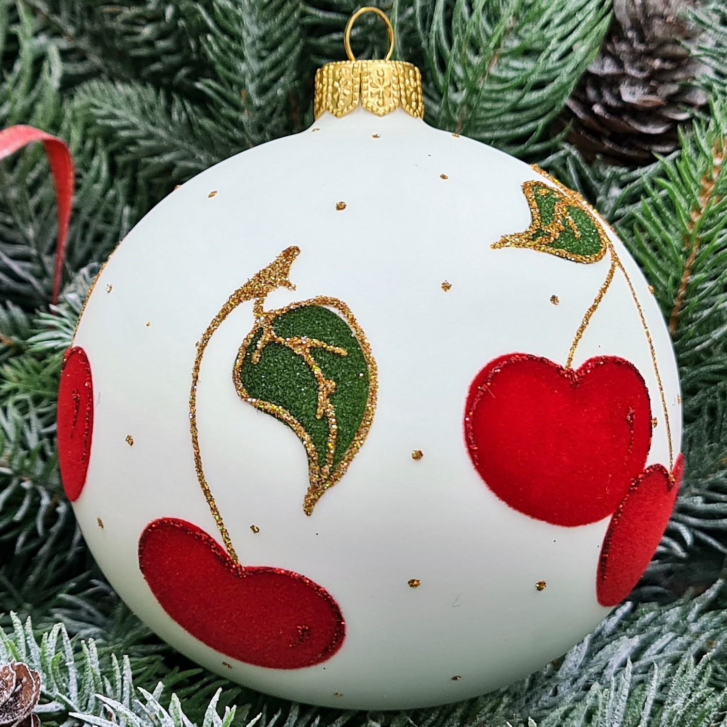 фото Стеклянный ёлочный шар Irena-Co 100 мм №18