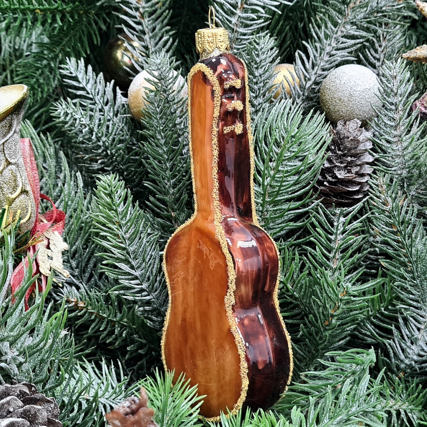 фото Стеклянная елочная игрушка Гитара