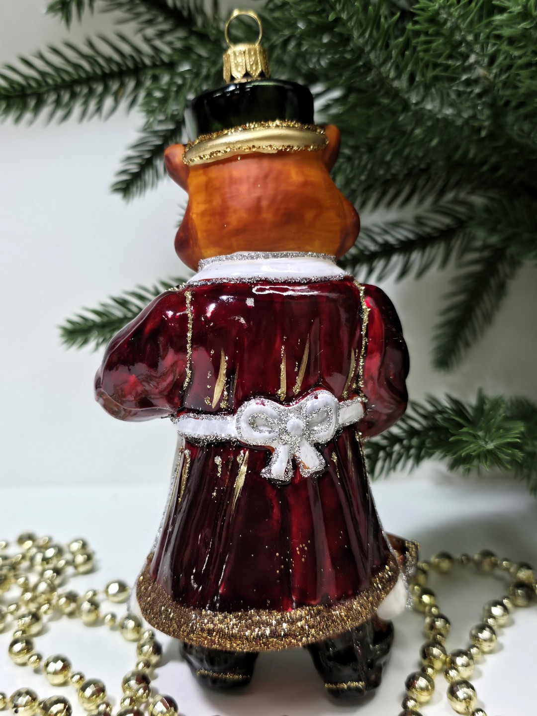 фото Стеклянная елочная игрушка Котофей дворник