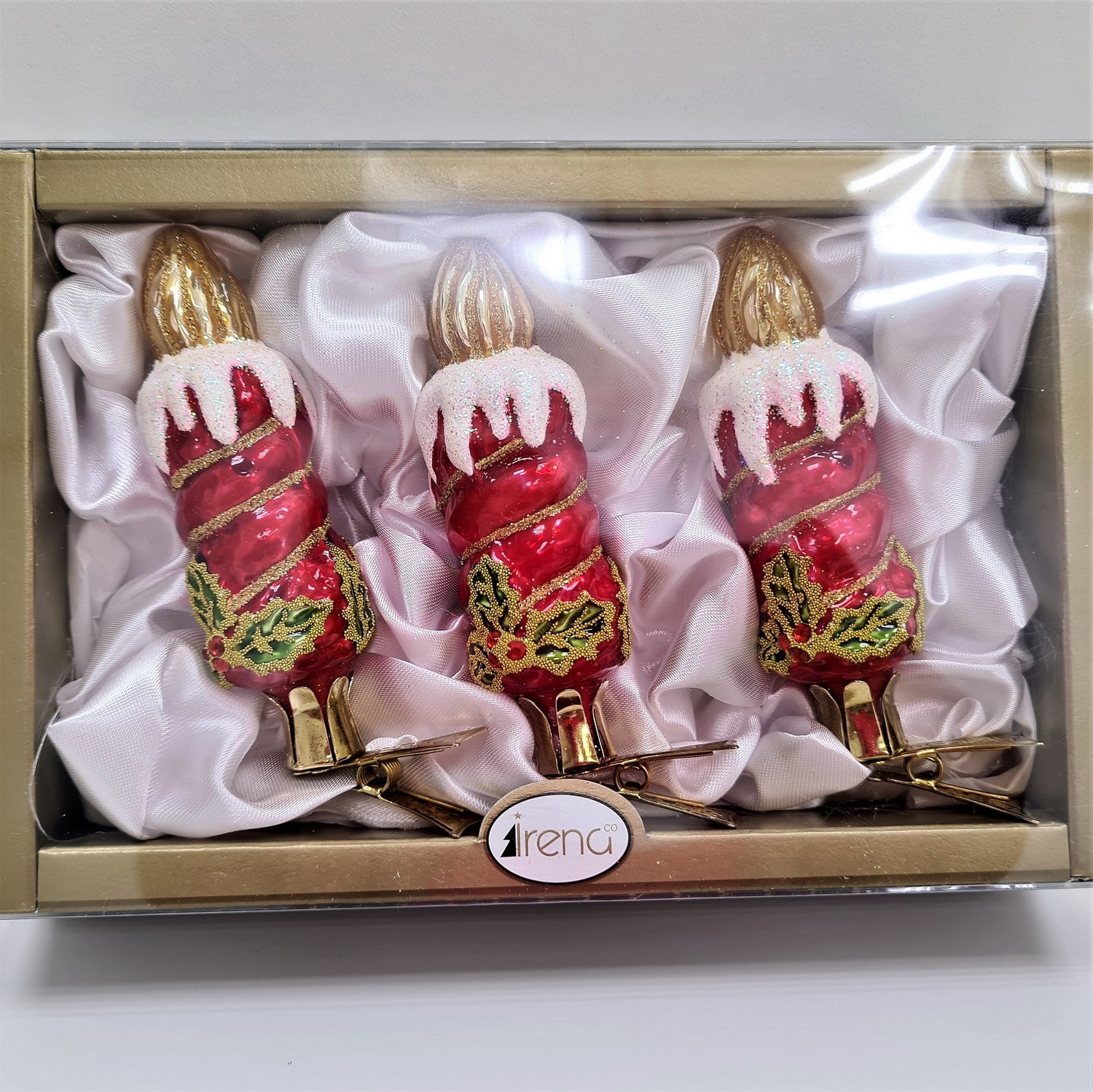 фото Набор ёлочных игрушек Свечи красные