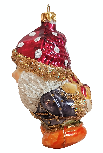 фото Стеклянная елочная игрушка Гном эмаль