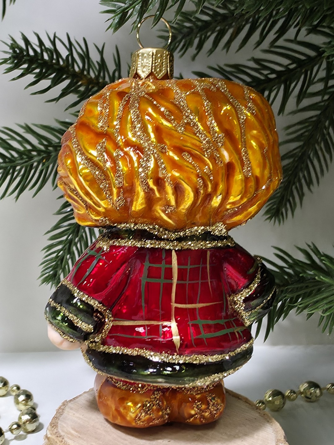 фото Стеклянная елочная игрушка Лохматый мальчик