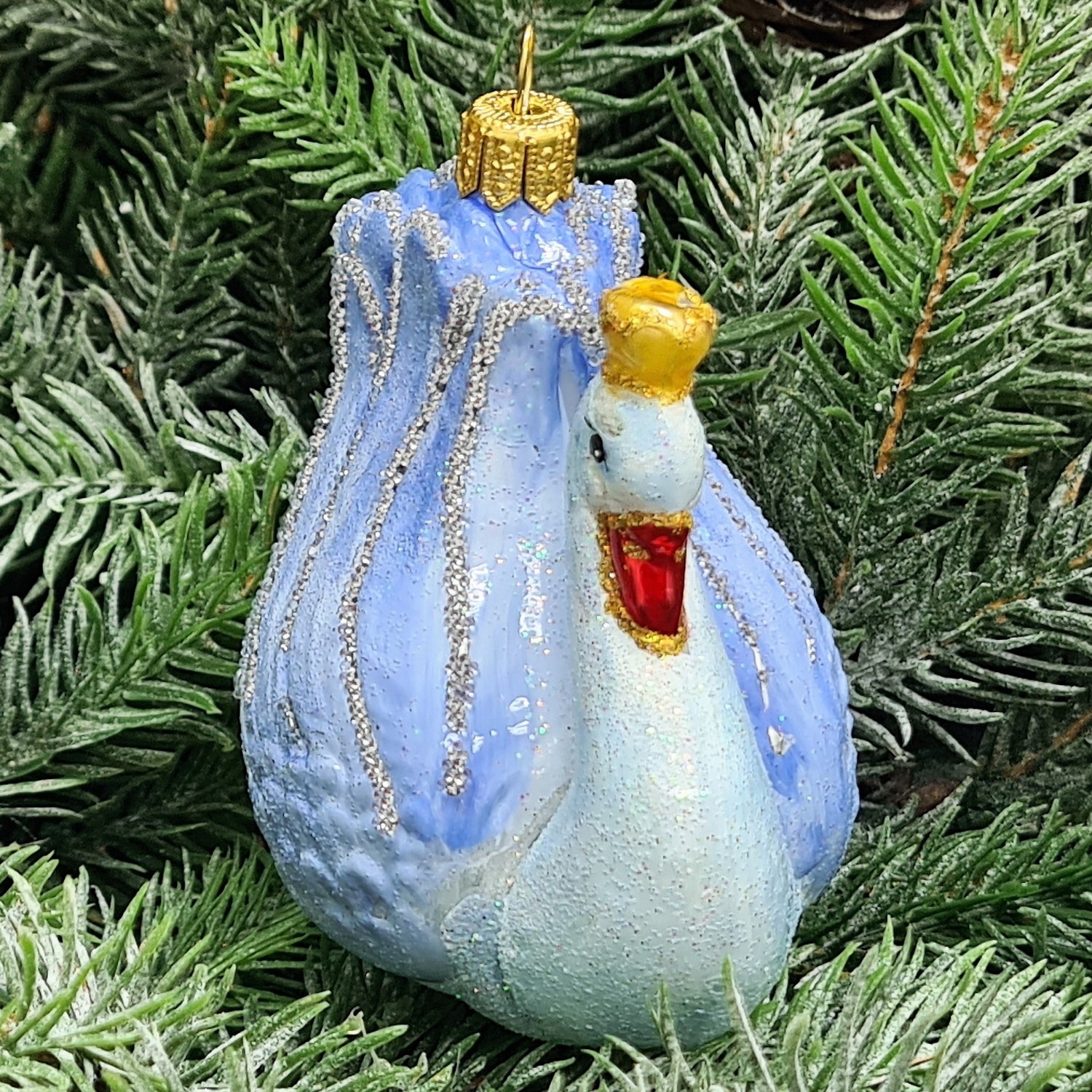 фото Стеклянная елочная игрушка Царевна Лебедь