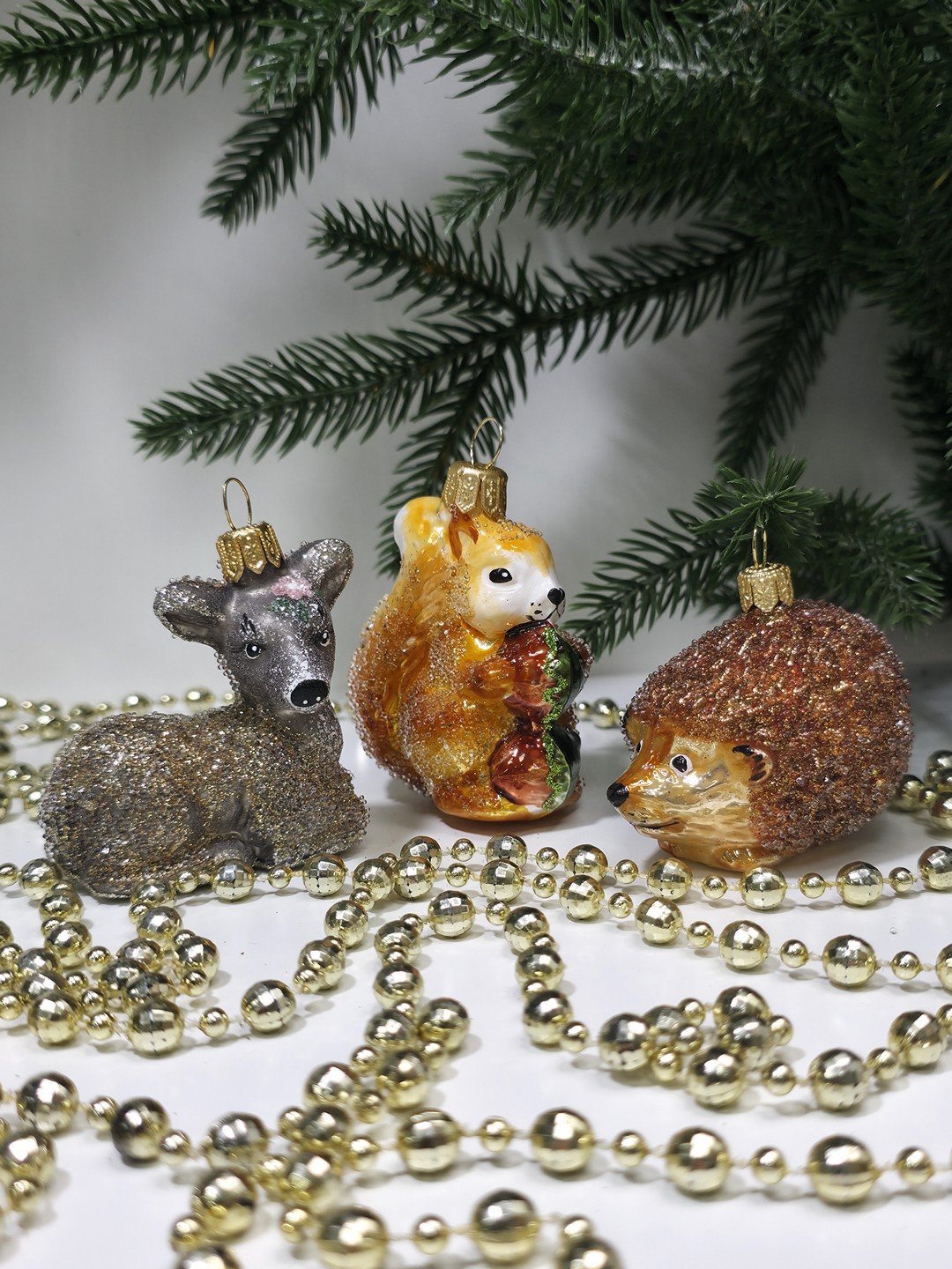 фото Набор ёлочных игрушек Белочка, ежик и олененок