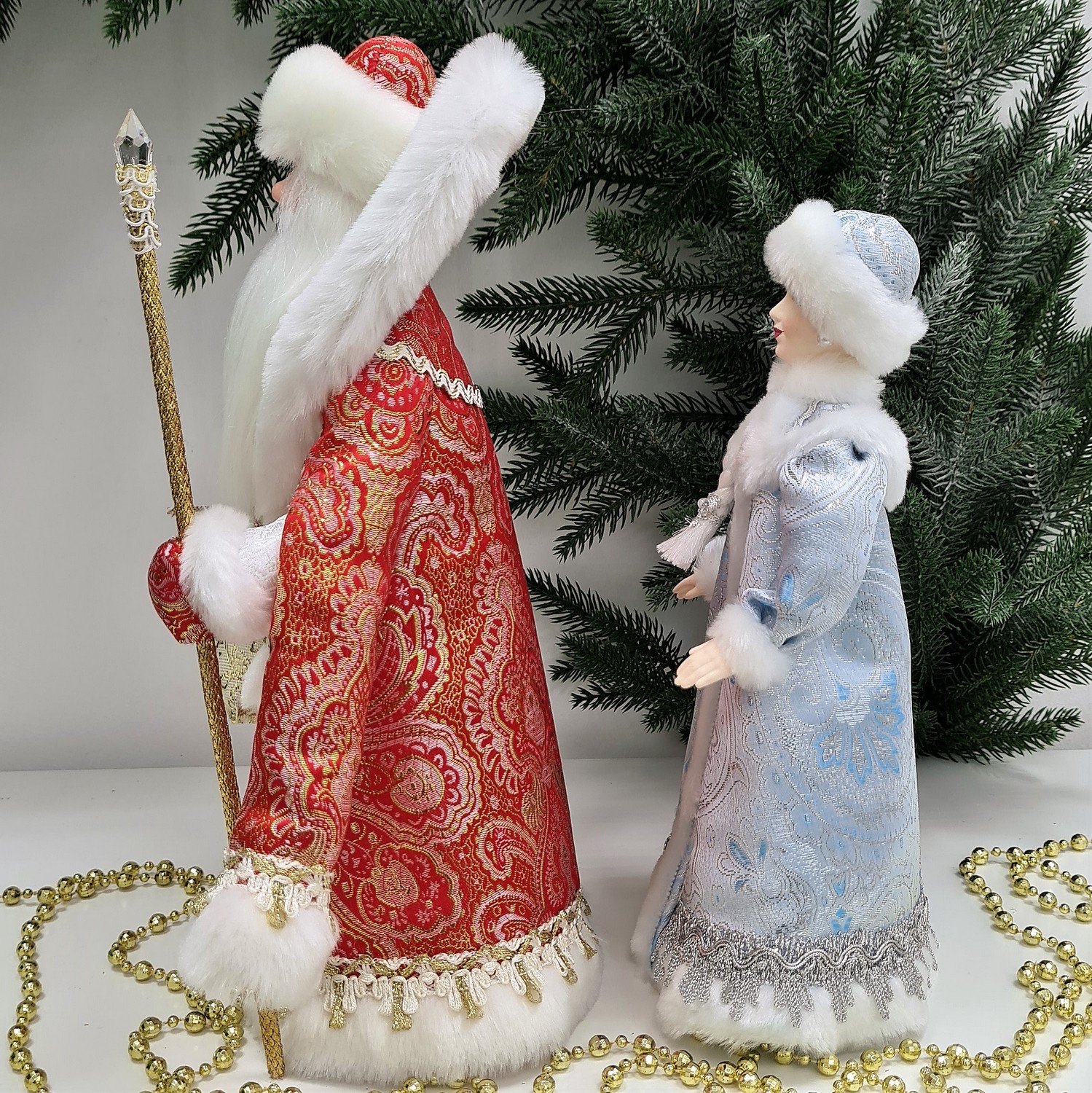 фото Набор Дед Мороз 34 см и Снегурочка 29 см №104