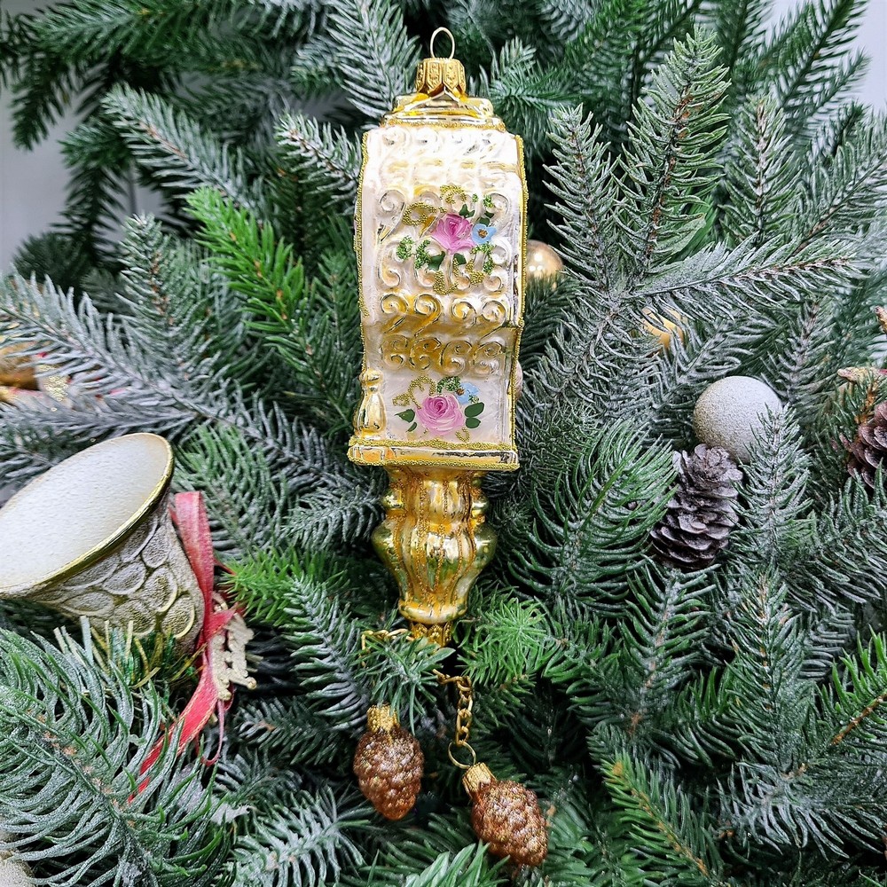 фото Стеклянная елочная игрушка Часы настенные Версаль