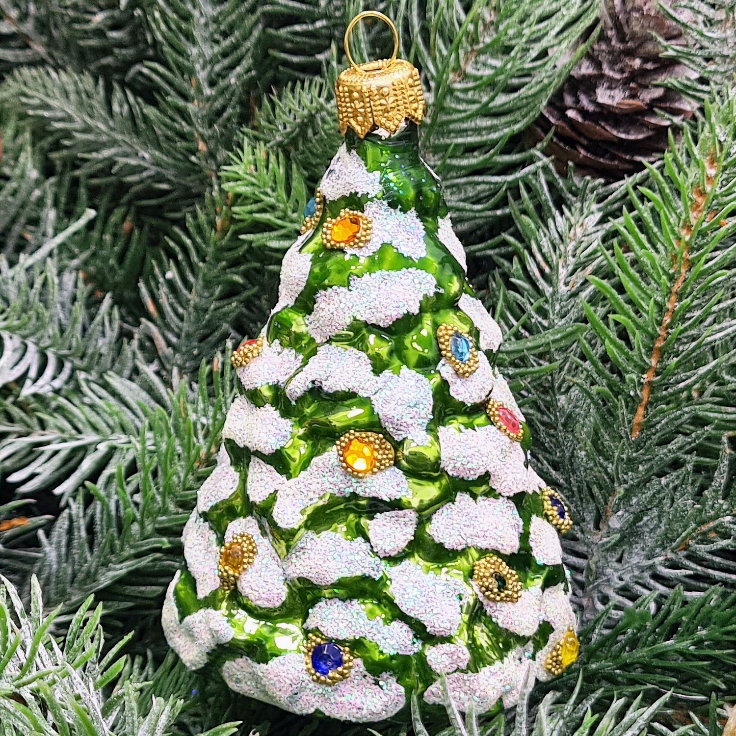 фото Стеклянная елочная игрушка Елочка