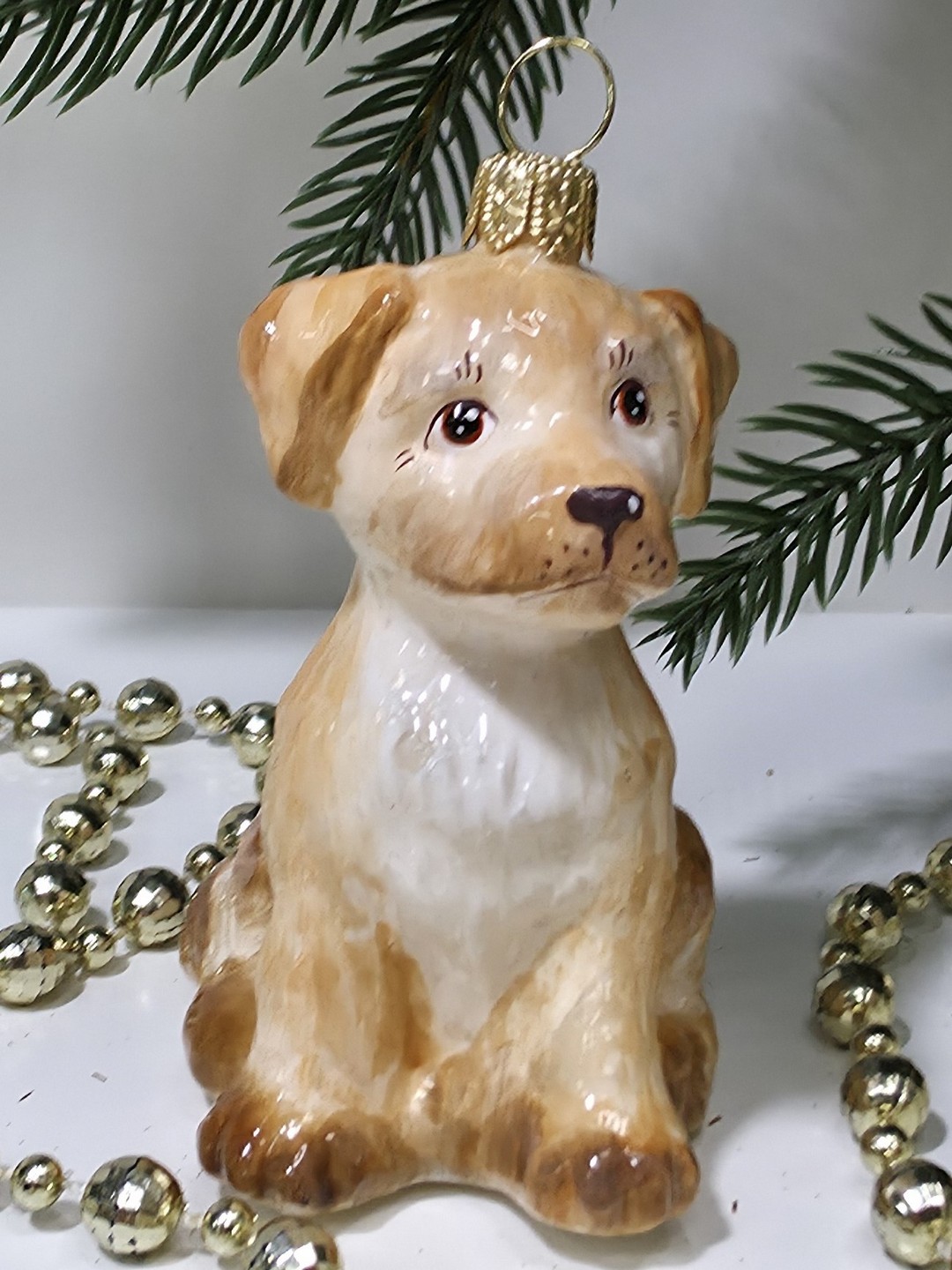 фото Стеклянная елочная игрушка Лабрадор