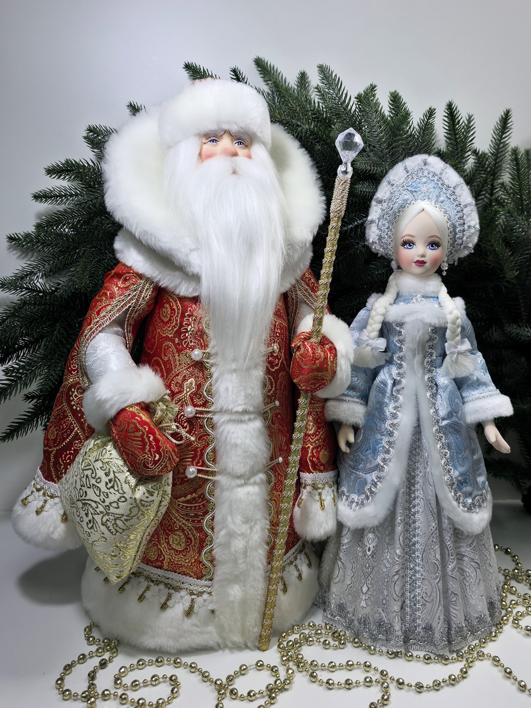 фото Набор Дед Мороз 50 см и Снегурочка 47 см №138