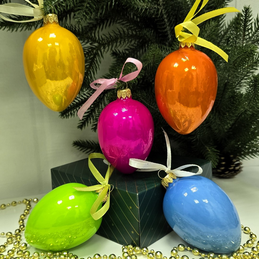 фото Набор стеклянных ёлочных игрушек Irena-Co Пасхальные яйца