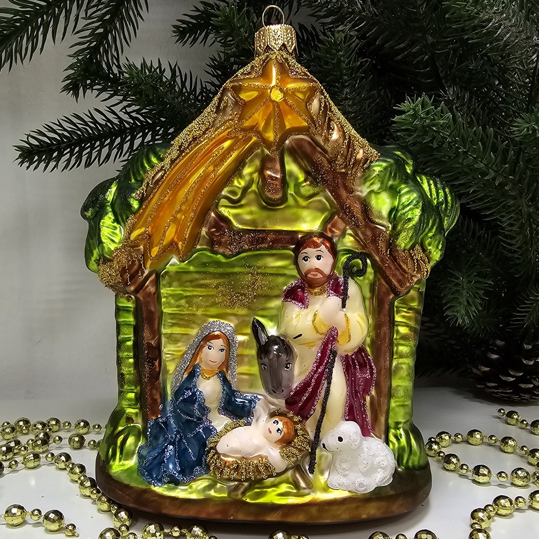 фото Стеклянная елочная игрушка Вертеп