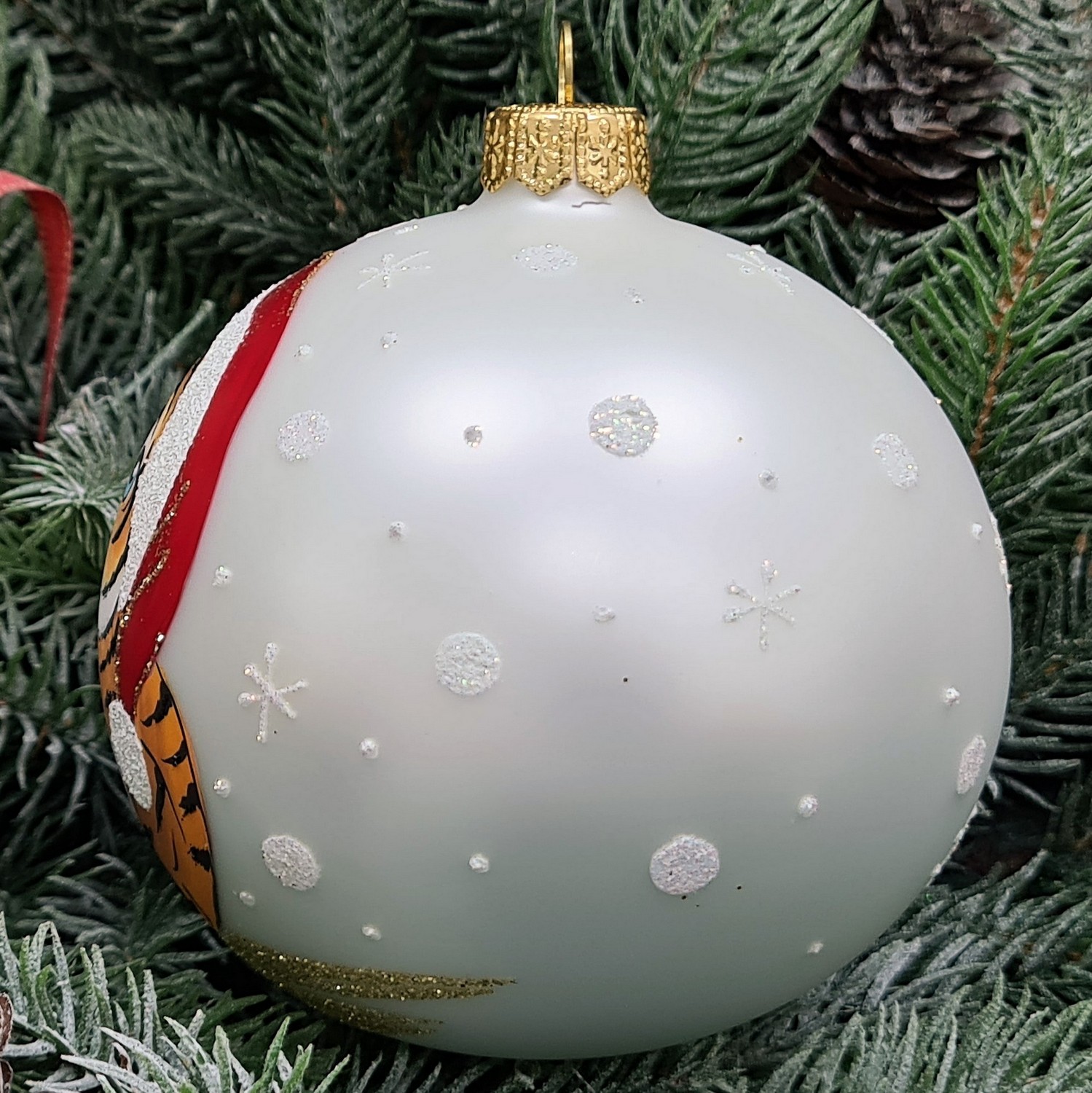 фото Стеклянный ёлочный шар Irena-Co 100 мм №61