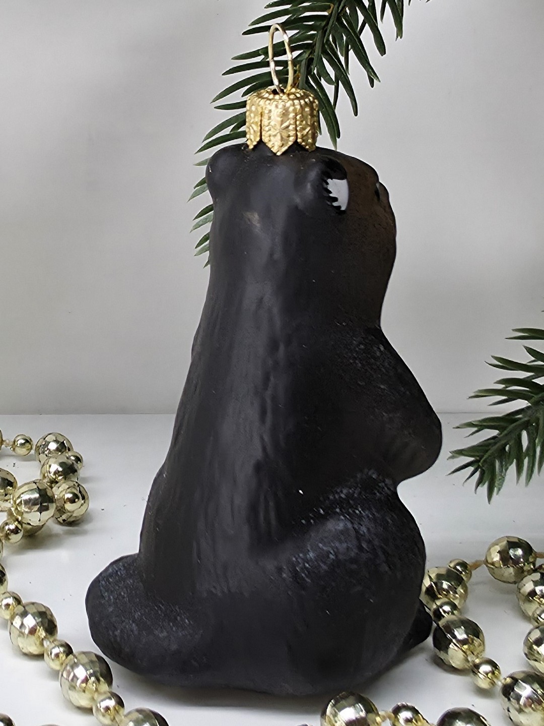 фото Стеклянная елочная игрушка Бобр