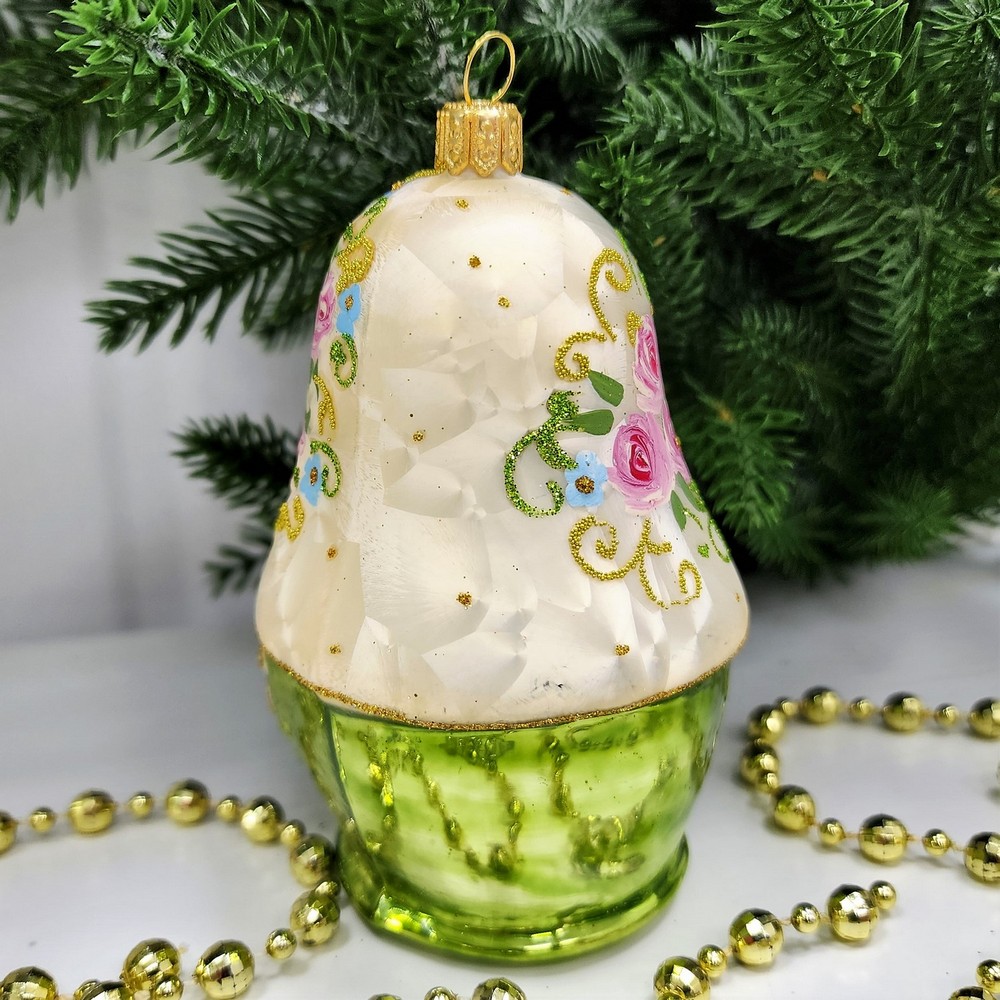 фото Стеклянная елочная игрушка Матрешка Версаль