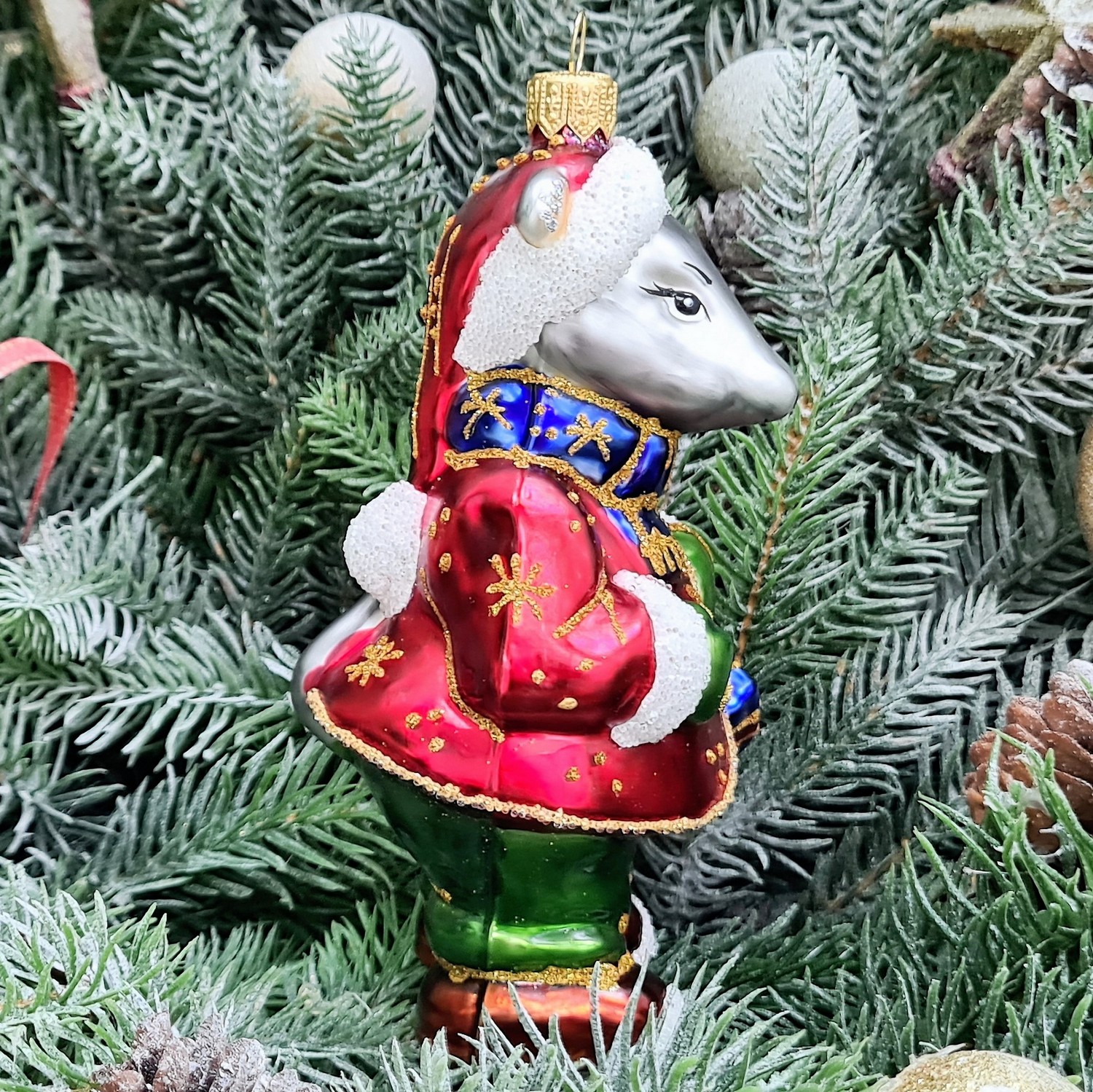 фото Стеклянная елочная игрушка Крыс