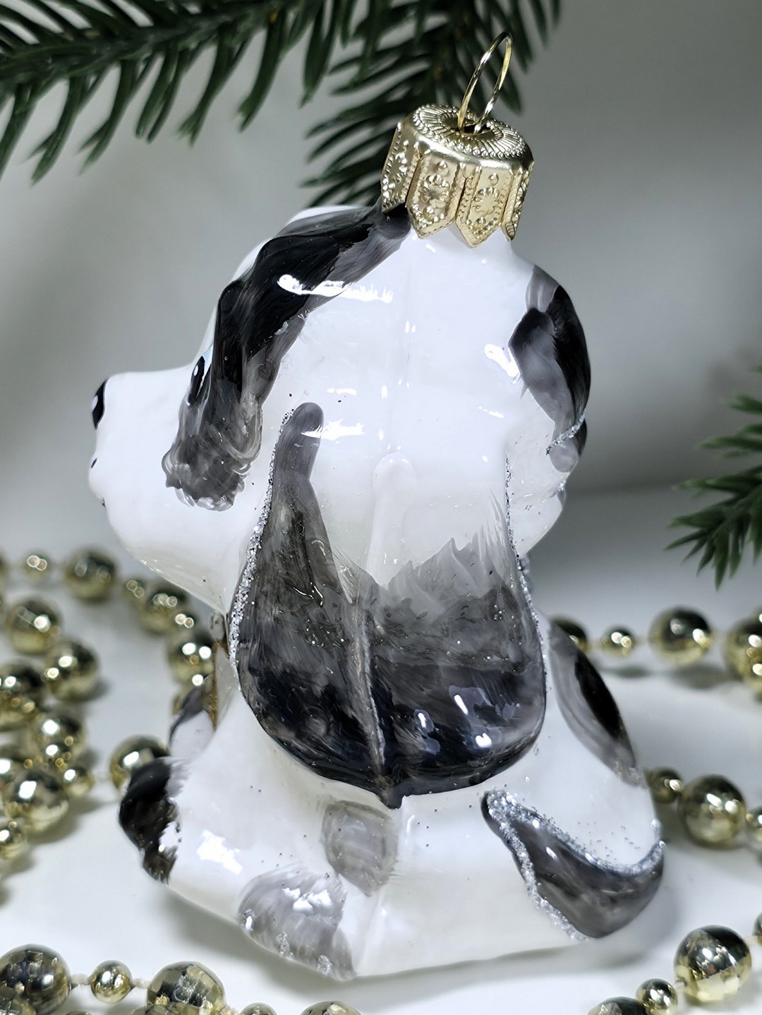 фото Стеклянная елочная игрушка Щенок