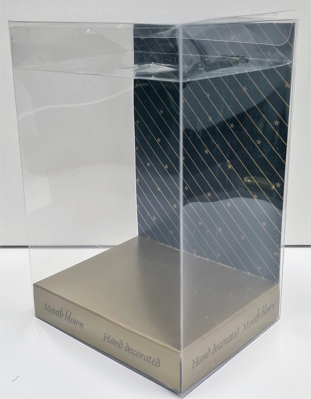 фото Стеклянная елочная игрушка Елка с лошадкой