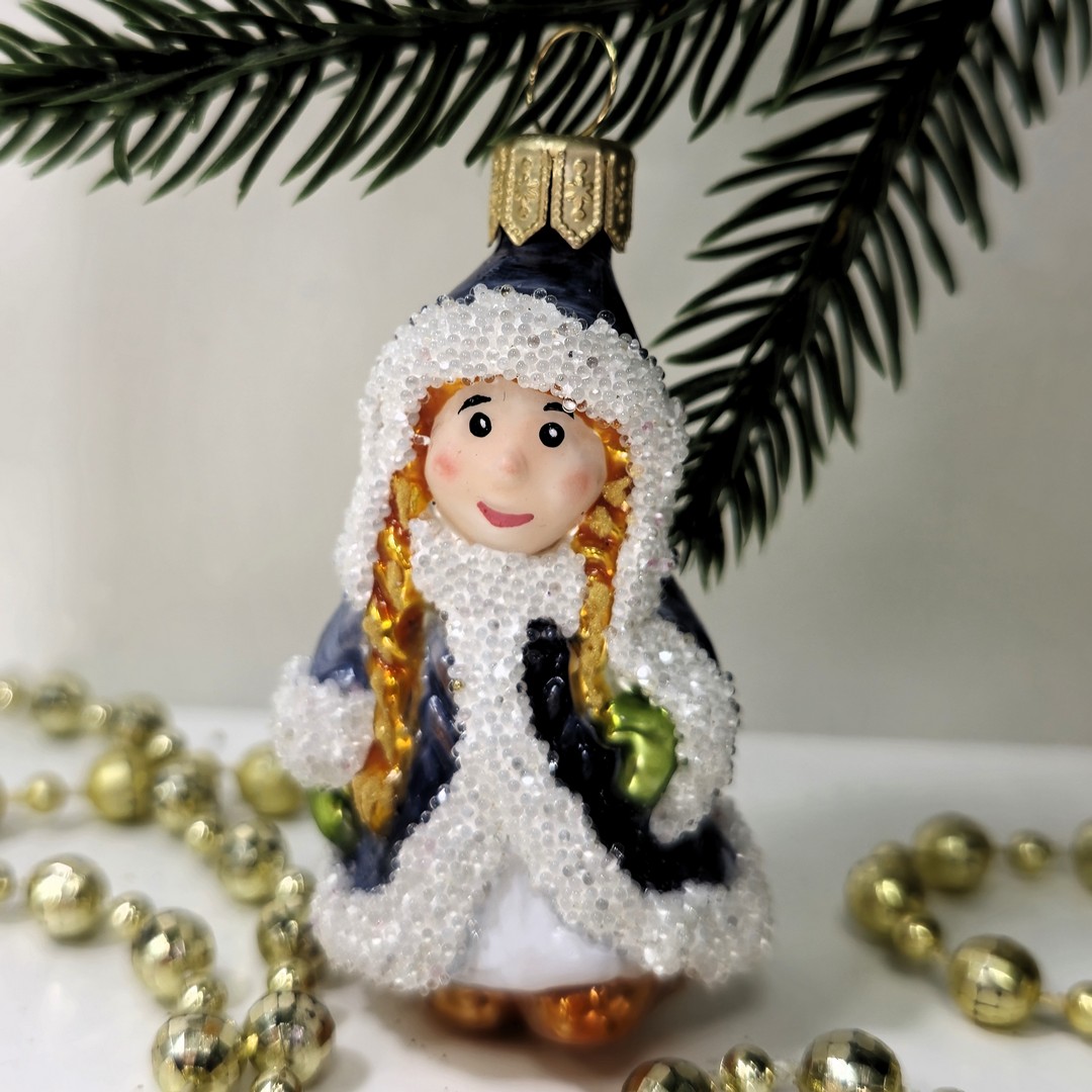 фото Стеклянная елочная игрушка Снегурочка